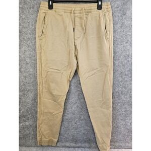 Hollister Mens M Jogger Advanced Stretch Pants Drawstring 32x27 Beige Drawstring